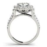 Lab Grown Round Cut Diamond Halo Engagement Ring