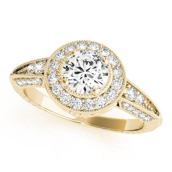 Lab Grown Round Diamond Halo Engagement Ring