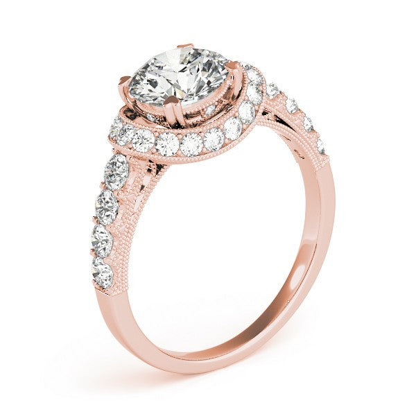 Lab Grown Round Diamond Halo Engagement Ring