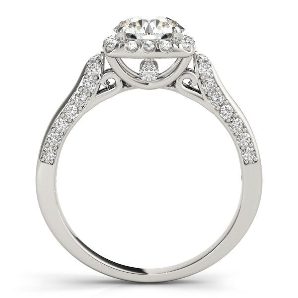 Lab Grown Round Diamond Halo Engagement Ring