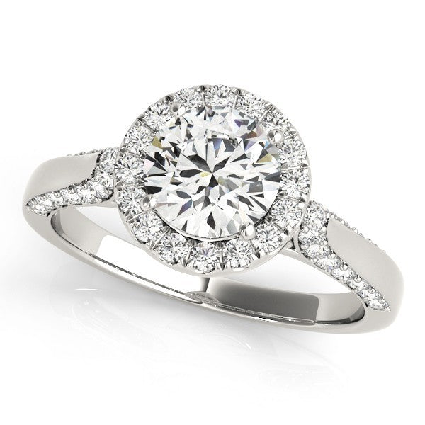 Lab Grown Round Diamond Halo Engagement Ring