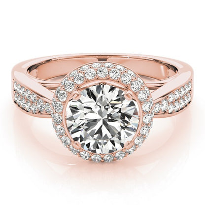 Lab Grown Round Diamond Halo Engagement Ring