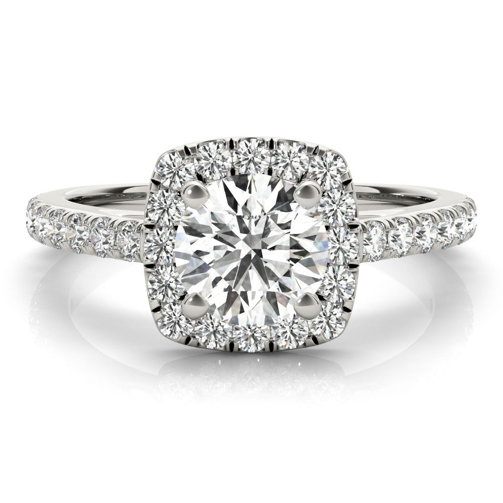  Lab-Grown Diamond Halo Engagement Ring in Platinum