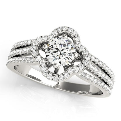 Lab Grown Round Diamond Halo Engagement Ring 