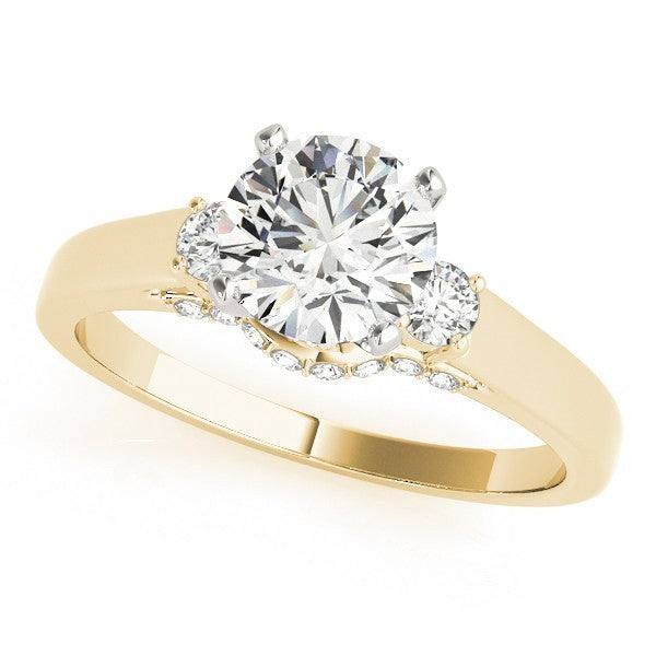Round Cut Lab Diamond Trilogy Engagement Ring Platinum