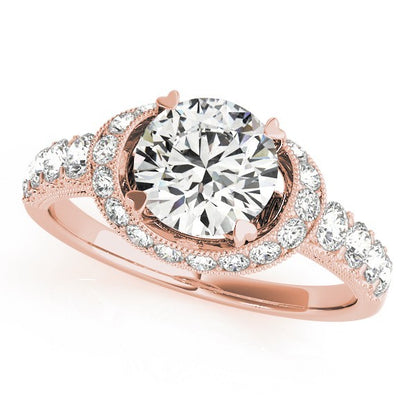 Lab Grown Round Diamond Halo Engagement Ring