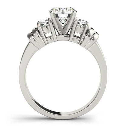 Lab Grown Round Diamond 3 Stone Engagement Ring