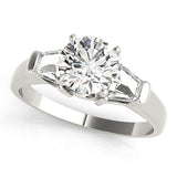 Lab-Grown Round Cut Diamond 3 Stone Engagement Ring In 18K White Gold 2.00Ct DE/VS