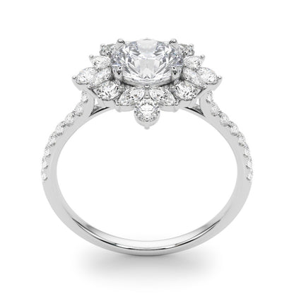 Lab-Grown Diamond Halo Engagement Ring in Platinum