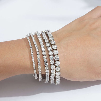 2.75 Ct Natural Round Cut Diamond Tennis Bracelet Uk Hallmark White Gold