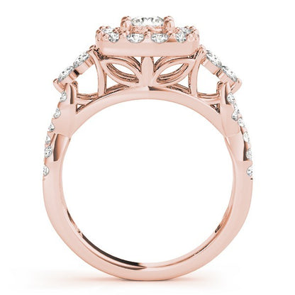 Lab Grown Round Diamond Halo Engagement Ring