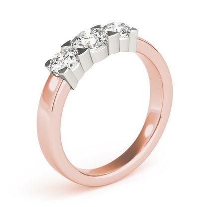 Platinum Lab Grown Round Diamond Trilogy Engagement Ring