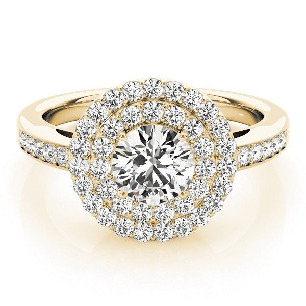 Lab Grown Round Diamond Halo Engagement Ring 