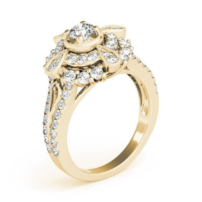 Lab Grown Round Diamond Halo Engagement Ring