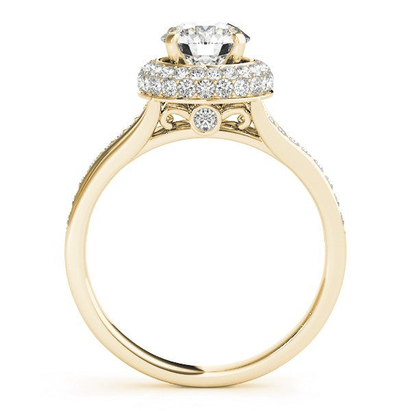 Lab Grown Round Diamond Halo Engagement Ring