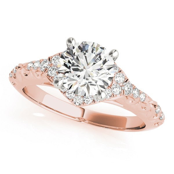 Lab Grown Round Diamond Halo Engagement Ring