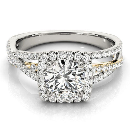 Lab Grown Round Diamond Halo Engagement Ring
