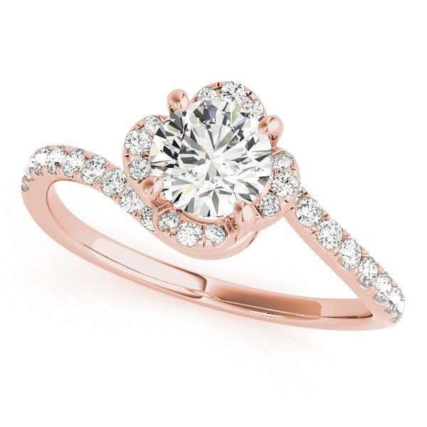 Lab Grown Round Diamond Halo Engagement Ring