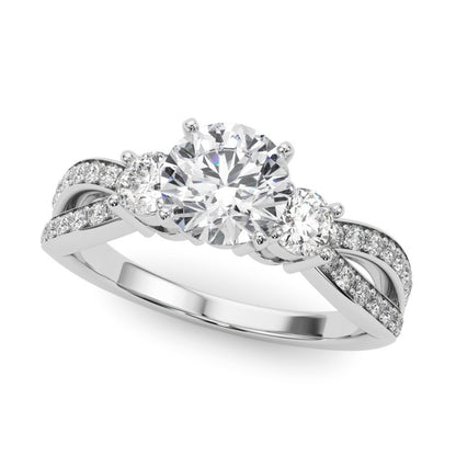 Platinum Lab Grown Diamond Designer Trilogy Engagement Ring - 2.0CT DE/VS
