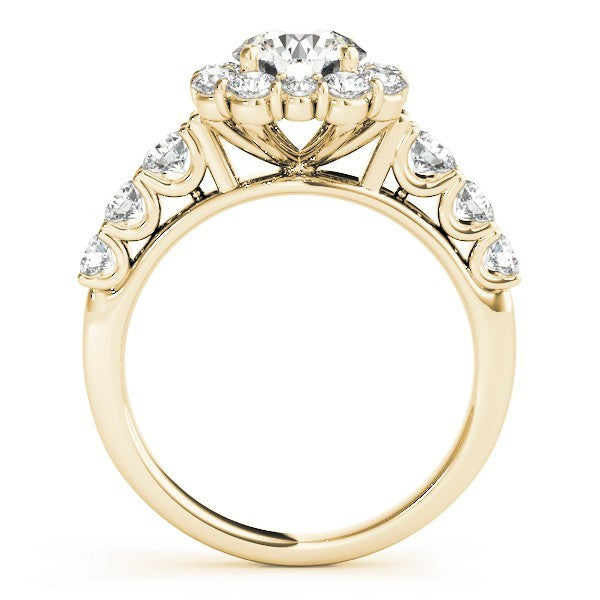 Lab Grown Round Cut Diamond Halo Engagement Ring