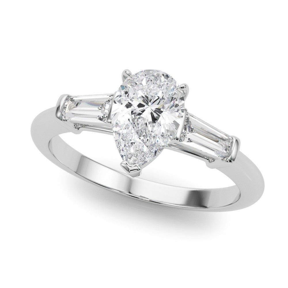 Lab-Grown Pear Cut Diamond 3 Stone Engagement Ring