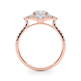 Lab-Grown Diamond Halo Engagement Ring in Platinum