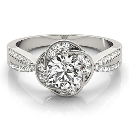 Lab Grown Round Diamond Halo Engagement Ring