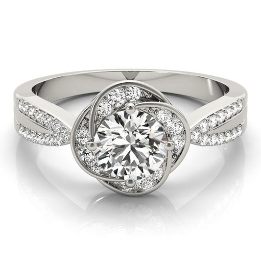 Lab Grown Round Diamond Halo Engagement Ring