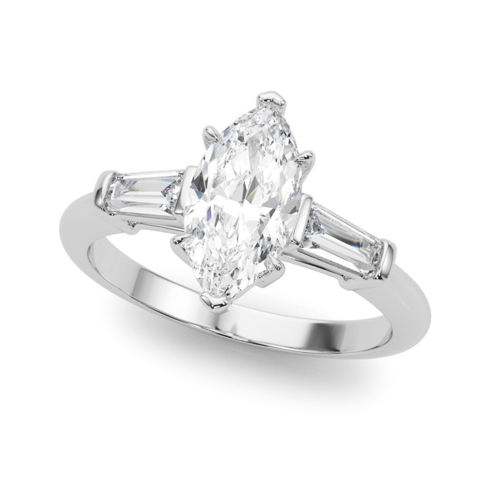 Lab-Grown Marquise Cut Diamond 3 Stone Engagement Ring