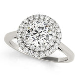 Lab Grown Round Diamond Halo Engagement Ring