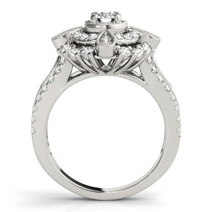 Lab Grown Round Diamond Halo Engagement Ring