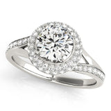 Lab Grown Round Diamond Halo Engagement Ring