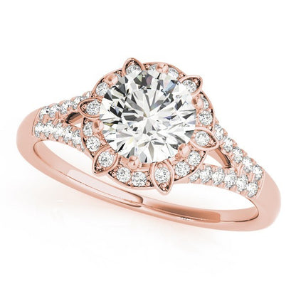 2.00Ct DE/VS Lab Grown Round Diamond Halo Engagement Ring 18K Yellow Gold