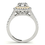 Lab Grown Round Diamond Halo Engagement Ring