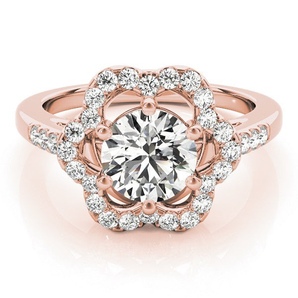 Lab Grown Round Diamond Halo Engagement Ring