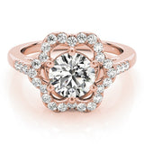Lab Grown Round Diamond Halo Engagement Ring
