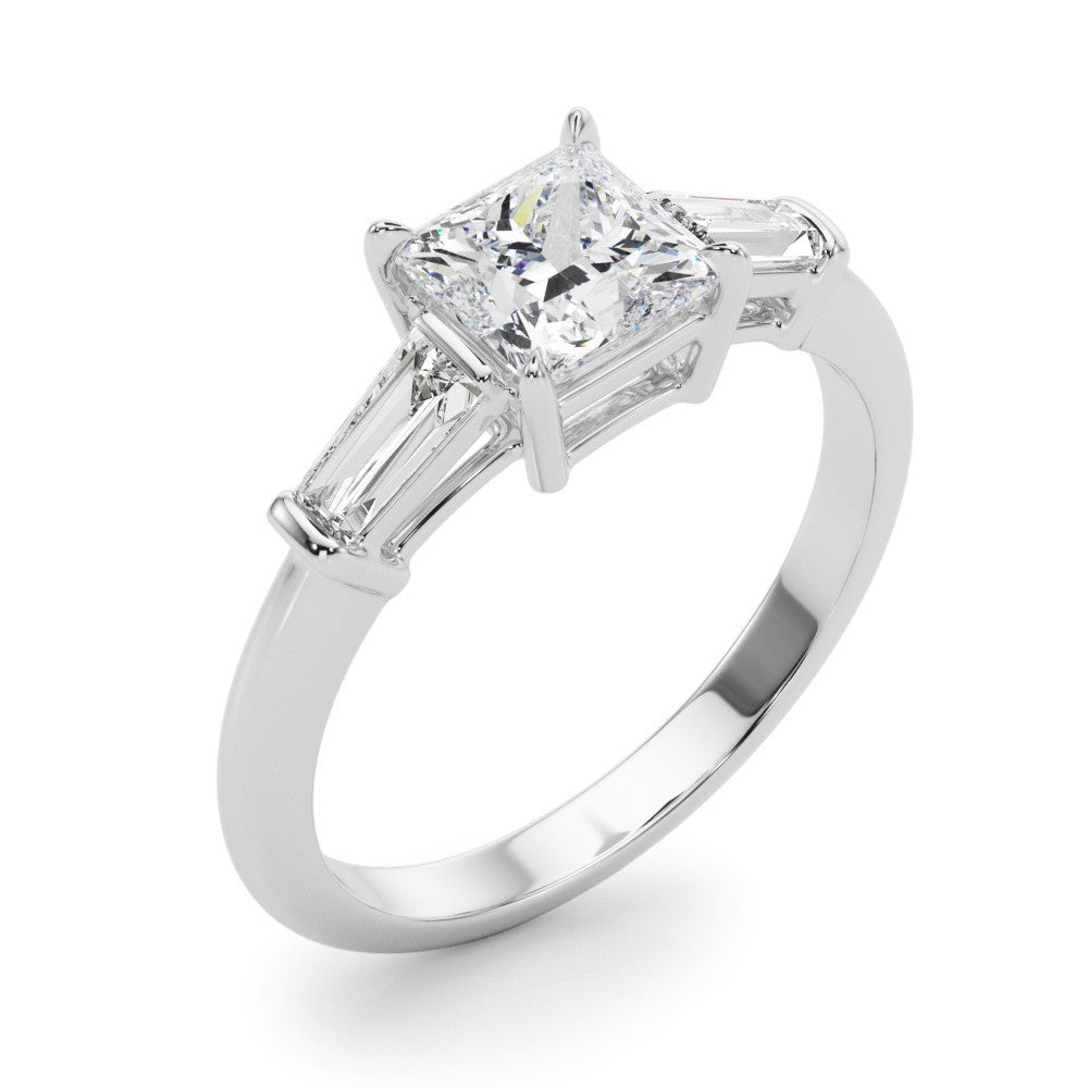 Lab-Grown Square Cut Diamond 3 Stone Engagement Ring