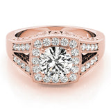 Lab Grown Round Diamond Halo Engagement Ring