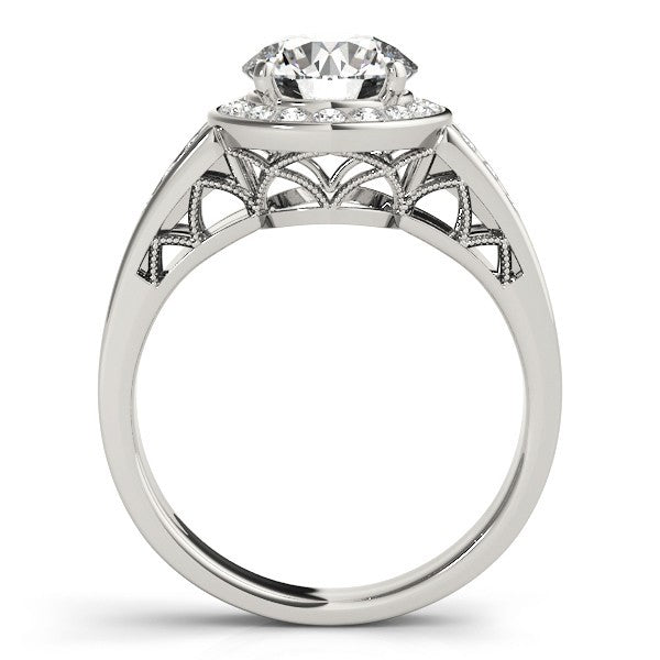 Lab Grown Round Diamond Halo Engagement Ring