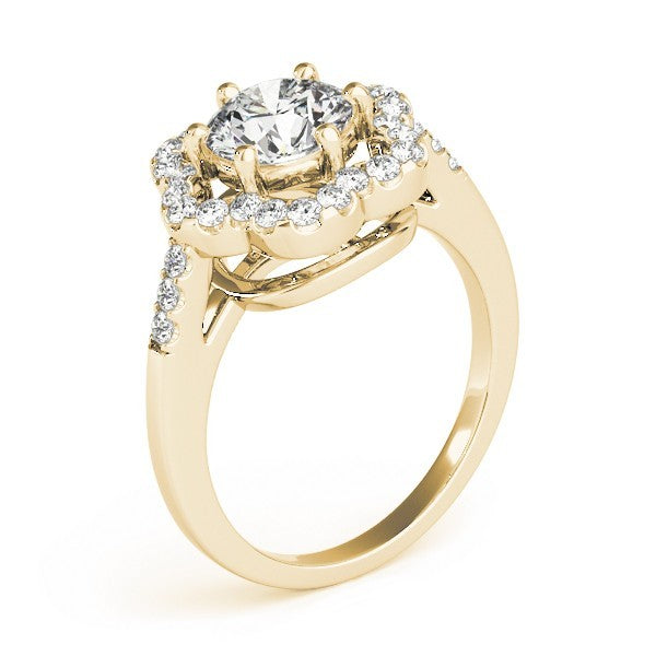 Lab Grown Round Diamond Halo Engagement Ring