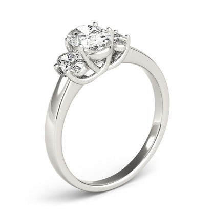 Luxury! DE/VS 2.00CT Lab Grown Oval Cut Diamond Trilogy Engagement Ring Platinum