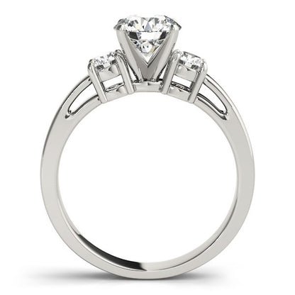 Lab Grown Round Diamond 3 Stone Engagement Ring Platinum DE/VS 2CT