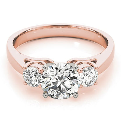 Classic Round Diamond 3 Stone Engagement Ring Platinum Lab Grown
