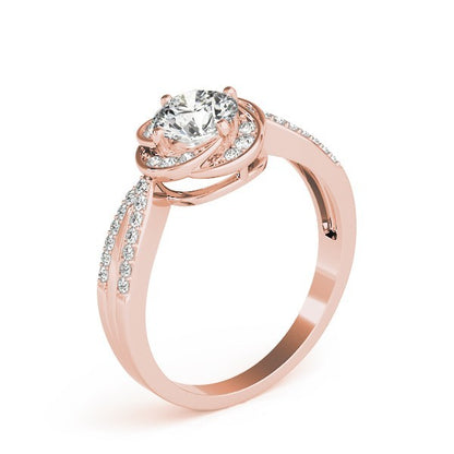 Lab Grown Round Diamond Halo Engagement Ring