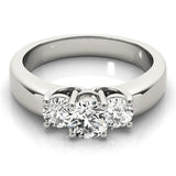 2.00Ct Lab Grown Round Brilliant Cut Diamond 3 Stone Engagement Ring Platinum