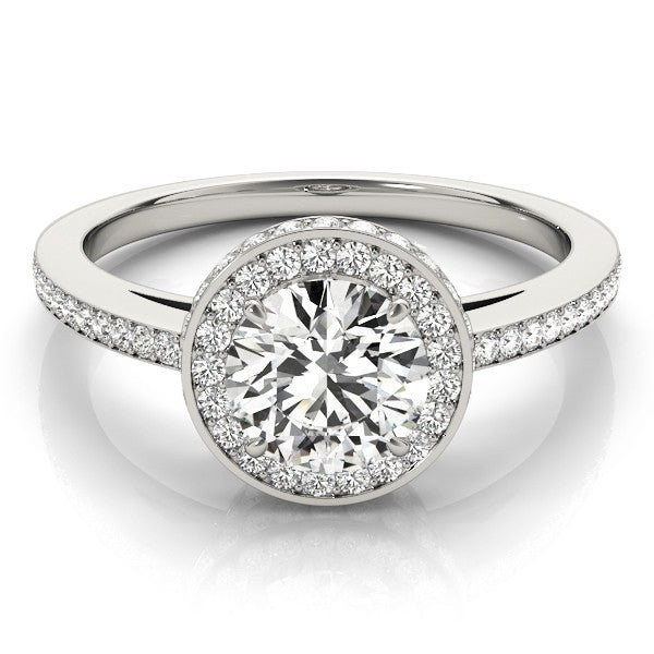 Lab Grown Round Diamond Halo Engagement Ring
