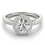Lab Grown Round Diamond Halo Engagement Ring