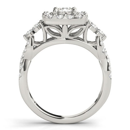 Lab Grown Round Diamond Halo Engagement Ring