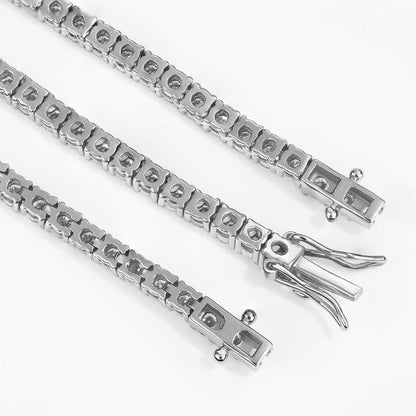 Platinum 5 Carat Natural Round Diamond Tennis Bracelet For Women 7" - 7.49" Inch
