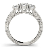 18K Gold Oval Cut Trilogy Engagement Ring – 2Ct DE/VS Lab Grown Diamond